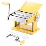 elabo Pasta Machine - Stainless Steel Roller Pasta Maker - 7 Adjustable Thickness Settings Noodles Maker with Hand Crank, Perfect for Spaghetti, Fettuccini, Lasagna or Dumpling Skins