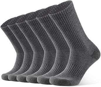CLOSEMATE Mens Athletic Cushioned Crew Socks 6 Pairs Cotton Breathable for Work Training Sports(6Grey, Size L)