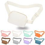 jealkip Fanny Pack Crossbody Bag for Women and Men, Belt Bag for Hiking Bum Bag with Adjustable Strap, Waist pack for Running Workout Sports Travel, off white, 9.44 x 5.51 x 1.57 inches, Fanny Pack