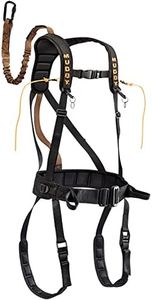 Muddy Hunting Tree Stand Safety Systems Lightweight Padded Nylon Quick-Release Safeguard Harness, Large