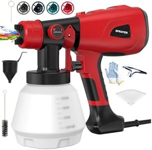 Paint Sprayer Tool 1000W High Power Electric Paint Spray Gun with Adjustable Spray Width Knob 4 Nozzles and 3 Patterns Simple to Clean for Lawn and Garden Furniture Home Interior House Painting Red