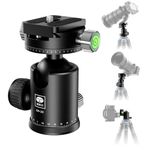 SIRUI Tripod Ball Head for Camera, 360° Double Panoramic Head with 36mm Metal Ball and 1/4" Quick Release Plate for DSLR Camera, Camcorder, Tripod, Monopod, Max Load 20kg/44lbs, KH-20