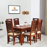 Royal Finish Nivora 6 Seater Dining Set in Natural Premium Furniture Sheesham Wood in Natural Honey Oak Color with Matte Finished (6 Seater, Natural Honey Oak(Brown))