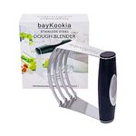 Pastry Blender,Dough Blender and Cutter baykookia Professional 4-Blade Food-Grade Stainless Steel Blender for Baking and More