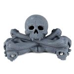 Stanbroil Imitated Human Skulls and Bones Gas Log for Indoor or Outdoor Fireplaces, Fire Pits, Halloween Decor, 1-Pack, Gray