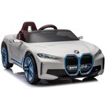 Kids Republic 12V Ride-on Car for Kids: BMW I4 Inspired Electric Vehicle for Kids 37-95 Months - Battery Powered with Remote Control, LED Lights, and Music - Ideal for Boys and Girls (White)