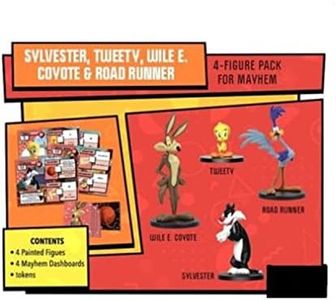 Cmon Looney Tunes Mayhem Board Game Figure Pack | Set of 4 Miniature Figures | Strategy Game | Team-Based Combat Game for Adults and Kids | Ages 10+ | 2-4 Players | Avg. Playtime 30 Minutes | Made