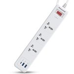 Honeywell 3 Out Surge Protector with Master Switch, Spike Guard/Extension Board, 3 Outlet, PD20W & 2xUSB, 13500Amp, 1.8 Meter Cord, DSW, Automatic Overload Protection, 3 Years Manufacturer Warranty