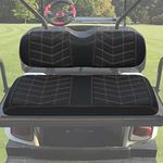 LEAPGOMAX Golf Cart Seat Covers for Rear Flip Back Seat Cushion Club Car EZGO Yamaha with Custom Arrows Diamond Stripe Thick Vinyl Leather Made Anti-Chipping/Anti-Fading/No Stapler Required