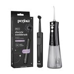 Perfora Advanced Oral Care Combo | Power Dental Water Flosser & PRO Oscillating Electric Toothbrush | 8 Pressure Settings, 2 Nozzles, Sonic Technology | Rechargeable & IPX7 Waterproof – (Limitless Black)