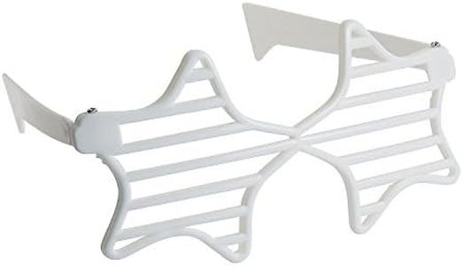 Fun Express - Star Shaped Shutter Shades White 1pc for Fourth of July - Apparel Accessories - Eyewear - Novelty Glasses - Fourth of July - 1 Piece