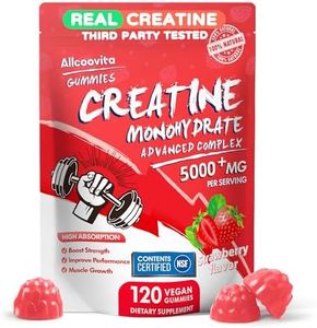 Creatine Monohydrate Gummies Complex for Men & Women,5 Gram per Serving Electrolyte Creatine Gummy for Muscle Strength, Muscle Builder, Energy Boost, Pre-Workout Supplement-120 Strawberry Gummies