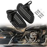 Motorcycle Passenger Floorboard Streamliner Footboard with Mount Bracket Kit Fit for Harley Touring Road Glide Street Glide Road King Electra Glide 1993-2024 (Black)