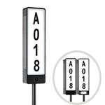 Double Sided Solar Address Plaques House Number, 2 Solar Panel Outdoor Waterproof Address Lighted House Number, LED Illuminated Address Plate with Stakes for Home Garden Yard Driveway Street Sign