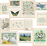 Sage Green Room Decor,Sage Green Wall Decor,Green Matisse William Morris Van Gogh Wall Art Prints,Green Wall Art for Bedroom Aesthetic,Pastel Aesthetic Posters for Room Dorm Bathroom Decor,Unframed