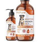 Pippa & Max Scottish Salmon Oil for Dogs & Pets (500ml) - Pure Omega 3, 6 & 9 Fish Oil Liquid Supplement for Natural Coat, Immune Support, Skin Comfort, and Overall Health