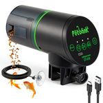 Petbank Automatic Aquarium Feeder - Auto Fish Food Dispenser, Rechargeable Timer with USB Charger (Black)
