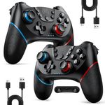 Wireless Controller for Switch 2/Switch/Lite/OLED, 2 pack, Turbo/Ergonomic (Black&Black)