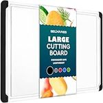 Large Cutting Board with Juice Groove - 17.75" Plastic Kitchen Chopping Board for Meat Cheese and Vegetables Heavy Duty Serving Tray (Black)