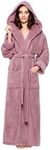 Arus Women's Ankle Length Hooded Zero Twist Soft Turkish Cotton Bathrobe Medium Plum …