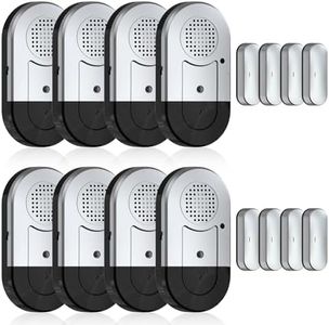 SANJIE Window Door Alarms for Home Kids Safety Wireless 120 Loud dB Alarm Sensors with Batteries for Dementia Patients Safety, Child, Pool Silver, 8 Magnetic Sensors