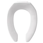 Bemis 1955CT 000 Commercial Plastic Open Front Toilet Seat with STA-TITE Commercial Fastening System, Elongated, White