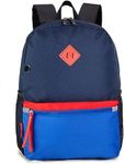 HawLander Little Kids Backpack for Boys Toddler School Bag Fits 3 to 9 years old, 17 inch, Navy Blue