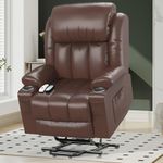 YONISEE Lift Chair Recliners for Elderly, Recliner Chair with Massage & Heat, Extended Footrest, Living Room Chair Armchair Lounge Oversized Sofa with Type C USB Port, 2 Drink Holders & 4 Side Pockets