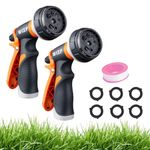 WLZP 2 Pack Garden Hose Nozzle, 8 Adjustable Hose Spray Gun - High Pressure Hand Sprayer for Watering Lawn, Car Washing, Pet Bathing, Sidewalk Cleaning