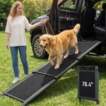 Telescoping Dog Ramps, 76" ×17" Dog Steps for Bed Car SUV Truck