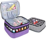 Luxja Nail Varnish Storage Case for Nail Polish, Nail Varnish Holder, Nail Polish Carrying Case - Holds 30 Bottles (15ml - 0.5 fl.oz), Double-Layer Storage Bag for Nail Varnishes and Manicure, Purple