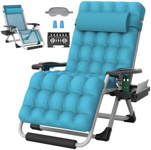 ZENPETIO Oversized Zero Gravity Chair, 33In XXL Zero Gravity Recliner Lounge Chair, Anti Gravity Chair for Indoor and Outdoor, Reclining Camping Chair for Lawn and Patio w/Cushion and Footrest, 500LBS