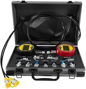 70M Hydraulic Pressure Test Checker Kit, w/ 10000PSI/70MPa Digital Pressure Gauges, 11 Couplings, 2 Test Hoses, Hydraulic Tester Coupling Kit for Excavator Construction Machinery Hydraulic Systems