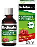 Robitussin Cough and Chest Congestion DM, Cough Suppressant and Expectorant, Raspberry Flavor - 8 Fl Oz Bottle