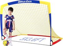 Dimples Excel Soccer Goal Kids Soccer Net for Backyard, 1 Pack (5' x 3.6', Blue Yellow)