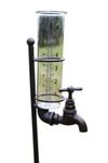 Rain Gauge With Decorative 'Tap' Holder and Glass Rain Collector.