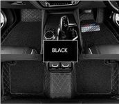 CAPDELL 7D Premium Car Floor Mat Compatible with Jeep Compass||Luxury Leather Double Layered Mat||Set of 3pcs||Waterproof and Washable||Colour:-Black with Red(Black Grass)