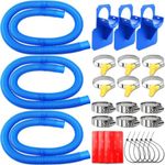 NEWREACH 1.25" x 59" Pool Hoses, Pool Pump Hoses for Intex Above Ground Pool with Pool Pipe Holder Fit for Swimming Pool, Compatible with Intex Filter Pump 603, 637, 3 Hoses & 3 Hanger