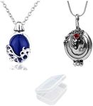 JinYu 2 Pack Necklace and Daywalking Katherine Necklace Pendant Charm Necklace-Royal Blue with Transparent Box, Metal, metal