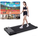 DeerRun Under Desk Treadmill Walking Pad for Home, 1864W Walking Machine with APP Control, Max 136KG Walking Treadmill with Training Courses & Multi-Runner Races for Home&Office