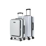 THE ASSEMBLY Premium Hardsided Polycarbonate Cabin & Med Checkin Luggage Suitcase Trolley (Silver, 20 & 24 Inches)-Stark, 65 Cm, Spinner