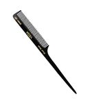 Vega Tail Hair Comb,Handmade, (India's No.1* Hair Comb Brand)For Women, Black, (HMBC-302)