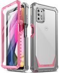 Poetic Guardian Series Case Designed for Motorola Moto G Stylus 4G (2021), Full-Body Hybrid Shockproof Bumper Cover with Built-in-Screen Protector, Pink/Clear