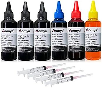 Aomya Ink Refill kit 6x100ml for HP 60 61 63 64 65 902 932 952 564 Refillable Ink Cartridge for HP Envy 4500 4520 5643 OfficeJet 6500a 6500 6000 (3 Black, 1 Cyan, 1 Magenta, 1 Yellow)