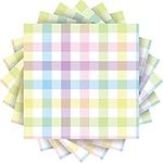 GreenPine 50 Pack Easter Paper Napkins Buffalo Check Plaid Paper Napkins Party Supplies Easter Checkerboard napkins Cocktail Napkins Perfect For Easter Dinner Party Decoration 6.5 "X 6.5"​