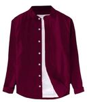 Try This Casual Men's Front Button Shirt Without Inner for Everyday Wear Exercising and Outdoor Activities. Slim-Fit and Regular-Fit Styles. Maroon-M