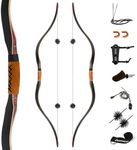 Deerseeker Archery 59" Longbow Traditional Bow Set Ambidextrous Horsebow Handmade Recurve Bows for Adults & Youth Hunting Target Shooting 20-60lbs