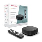 Thomson Streaming Box 270UK Plus, Built-in Speaker for Voice Control, Google TV, Netflix, Disney+, 4K UHD, Streaming via Wi-Fi, Google Cast, 32GB Storage