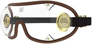 Kroop's Original Racing Goggles - Used by Jockeys for Horse Racing since 1947. Great for activities where you need protection from Wind, Dust, Dirt, Pollen, Snow and Rain. Made in USA. Brown/Clear