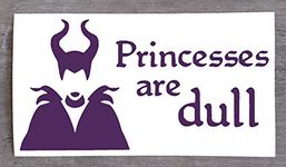 Disney Maleficent Sticker Decal Wall Window Mirror Car Laptop Home Villain Evil Queen Inspired Princesses are Dull Vinyl (Large - 19cm x 37cm, Violet)